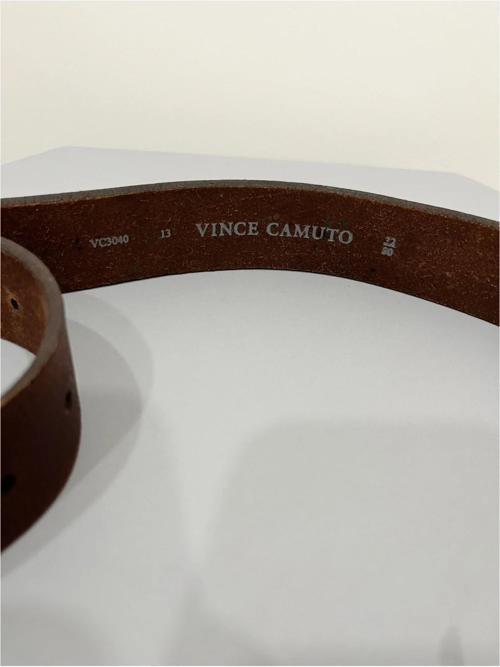 Vince Camuto Genuine Leather Belt Brown Distressed Casual Dress Belt 32‎